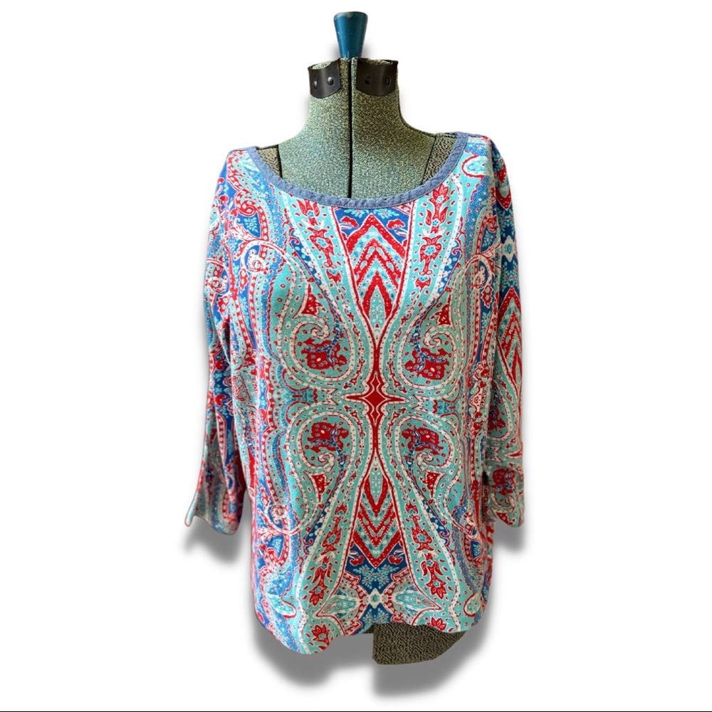 Jones New York Sport | Women’s Multi-Colored XXL Blouse | 3/4 Sleeve